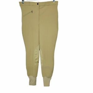 Tuffrider Ribbed Knee Patch Breeches Tan Equestrian 32